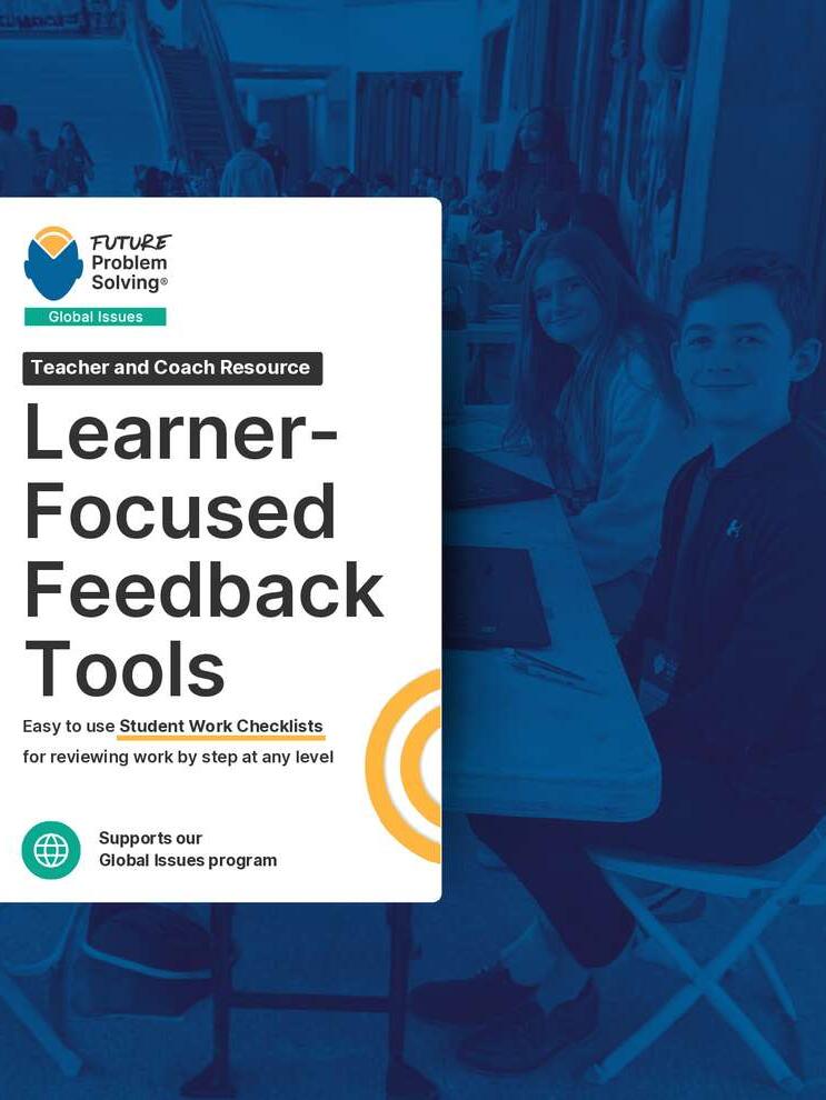 Learner-Focused Feedback Tool - Student Work Checklists Cover Page