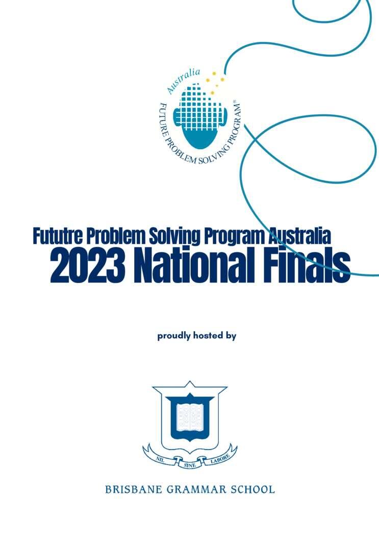 2023 National Finals Program Cover Page